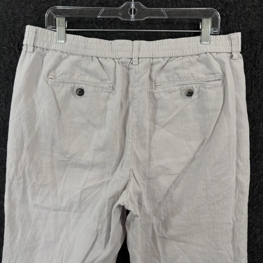 Banana Republic Mason Athletic Tapered Pants Men's 34x30 Gray Linen Chino